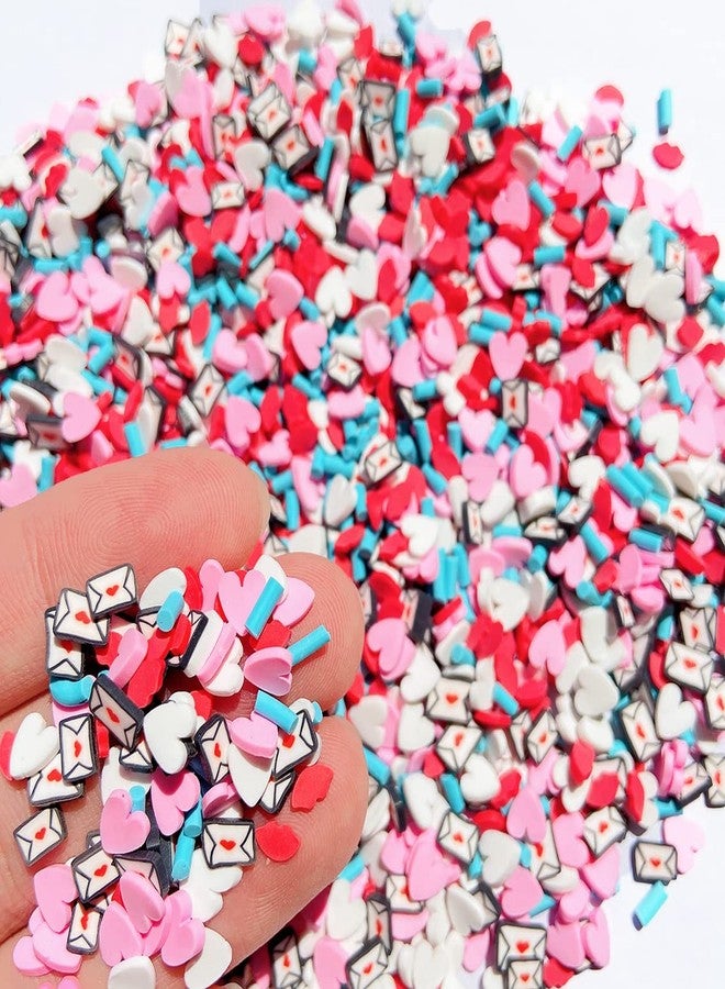 EHOPE 50G Fake Sprinkles Clay Sprinkles Nail Art Slices Polymer Slices Fake Candy Sugar Sprinkles for Nail Art DIY Crafts Cake Phone Case （50g-Love Letter） - Image 2